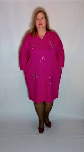 Платье-туника "Фуксия" (Киргизия, разные фабрики) — размеры 58, 60, 62