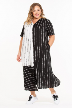 Платье "Каприз" (ВК20-056) бело-черный
